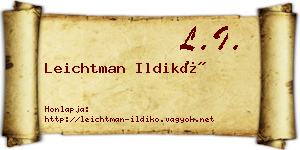 Leichtman Ildikó névjegykártya