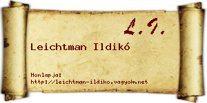 Leichtman Ildikó névjegykártya